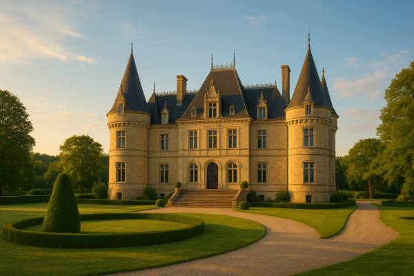 Fête24 crée un superbe espace de mariage en plein air avec une grande tente en toile extensible au Château de Pujols