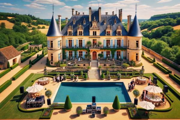 Fête24 fournit du matériel sonore pour un mariage au magnifique Château en Périgord Noir