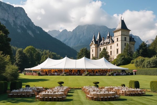 Fête24 Provides Large Stretch Tent Hire to Wedding in the Pyrénéés