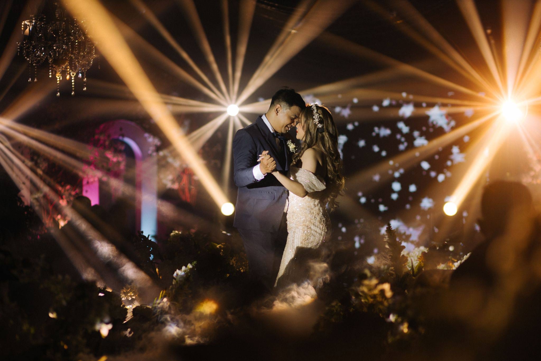 dance floor lighting special effects and electrical solutions for an outdoor wedding