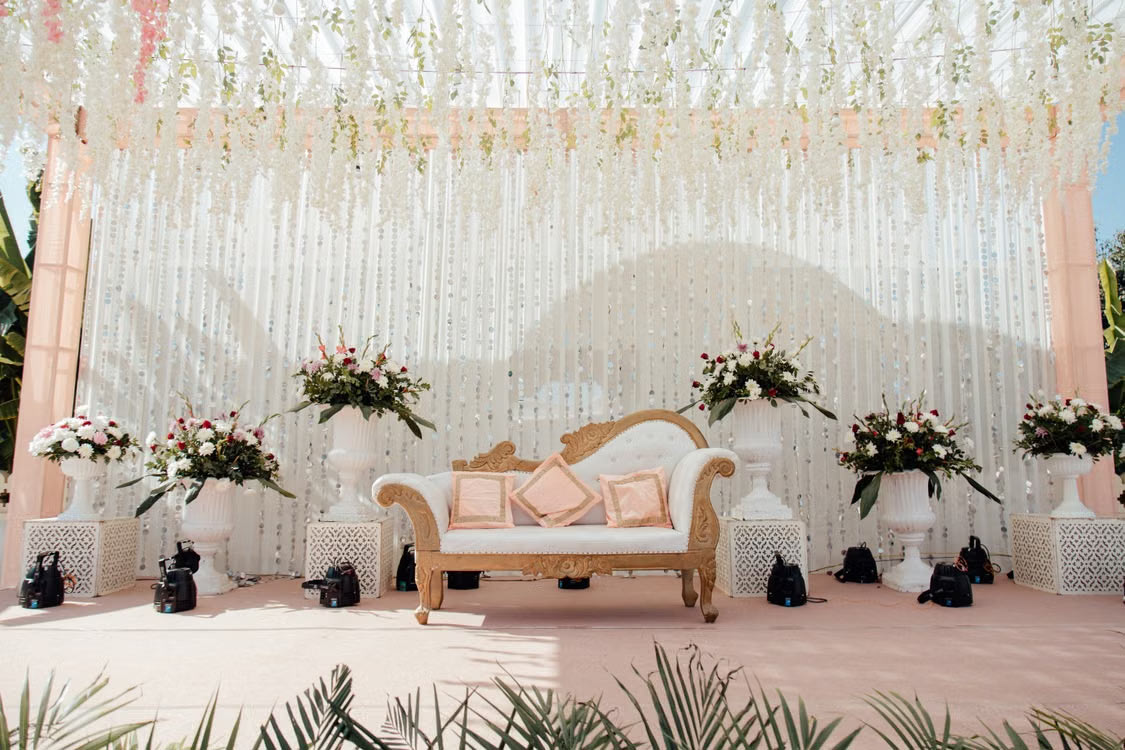 wedding stage hire for an elegant ceremony setting