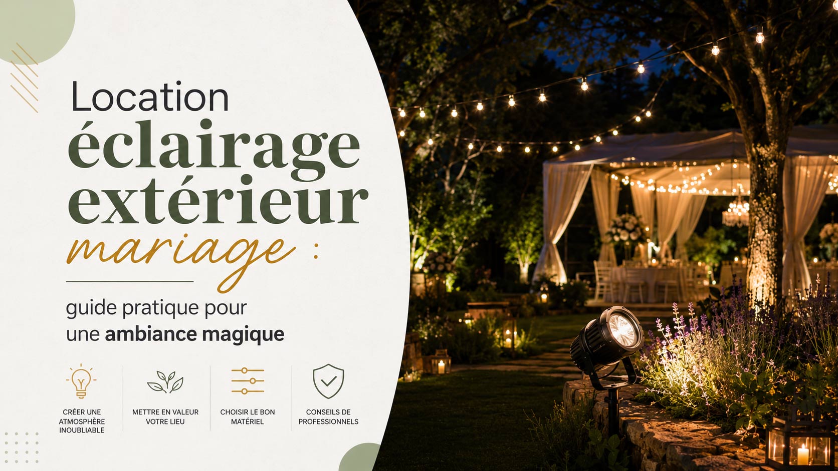 location &eacute;clairage ext&eacute;rieur mariage pour une ambiance magique